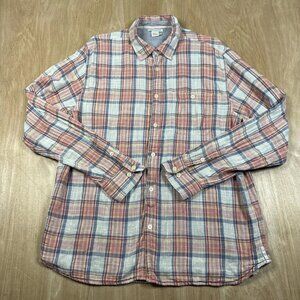 Carbon 2 Cobalt Shirt Mens Medium Plaid Multicolor Long Sleeve Button Up
